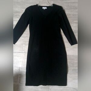 Elegant modest black sweater dress for any occasion